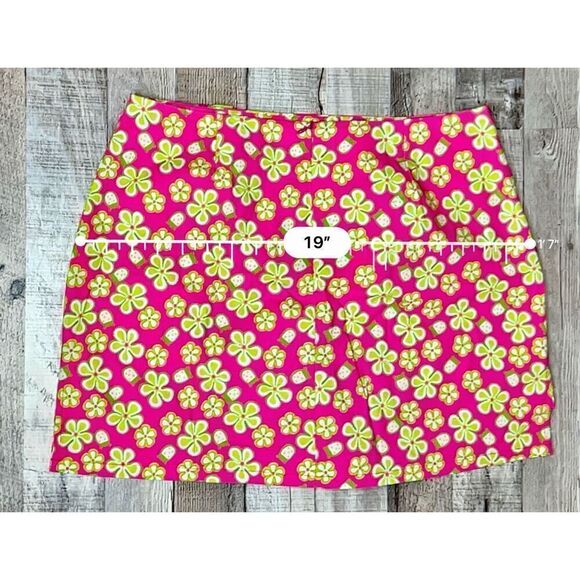 Lilly Pulitzer Vintage Dune Buggy Pink Lime Mini Skirt Skort sz 8 Barbiecore Neo - Picture 5 of 12